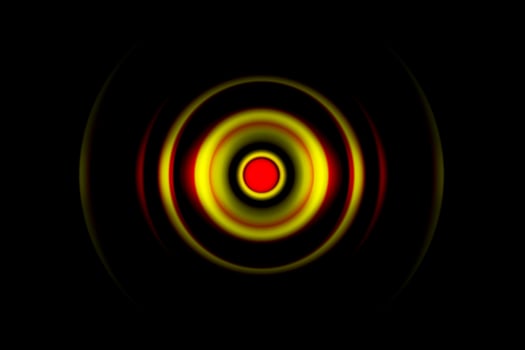 Yellow digital sound wave or circle signal, abstract background photo