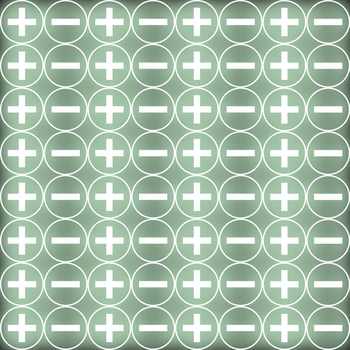 Background of plus and minus signs light green represents natural energy photo