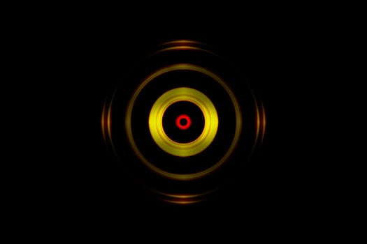 Abstract orange eye effect with photo lens on black background