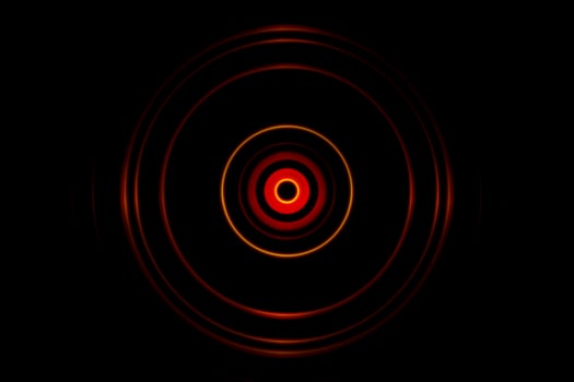 Round orange light with circle signal, abstract background photo
