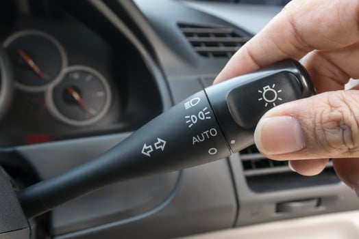 Car interior with light switch photo