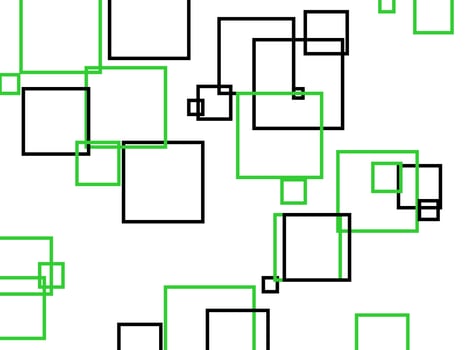Abstract green grey squares with white background photo