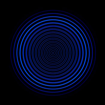 Blue circle sound waves oscillating, abstract background photo