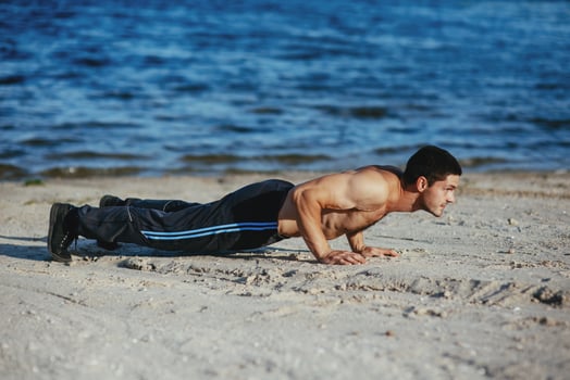 Strong attractive runner photo