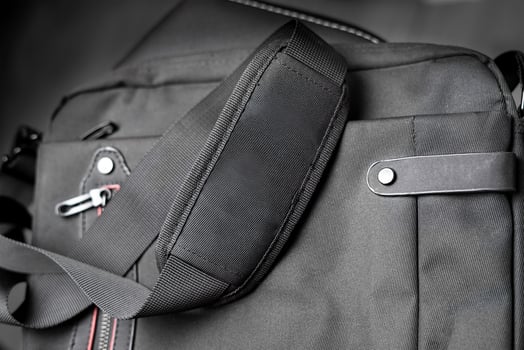 Black fabric arm bag mockup photo