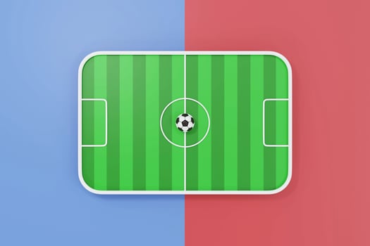 Minimal football soccer filed for competition 3D render illustration photo