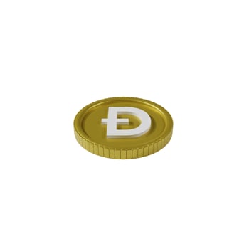 3D rendering DOGE coin isolated on white background from side view photo