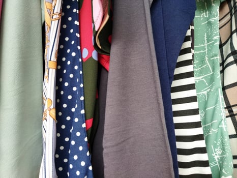 Multi-colored fabric motifs. Usually many are sold in traditional or modern markets photo