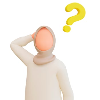 muslim woman with question mark photo