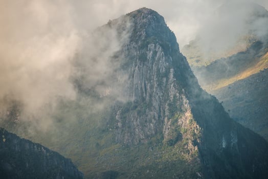 Dramatic mountain landscape in Chiang Dao national park in Chiang Mai province of Thailand. Chiang Dao mountain is the most highest limestone mountains in Thailand. photo