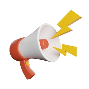 megaphone speaker on white 3d render icon illustration photo