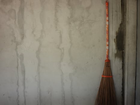 broom sticks to clean the yard photo