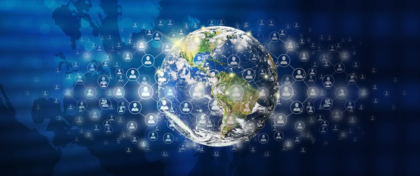 World business connection, People connection and Network connection concept. photo