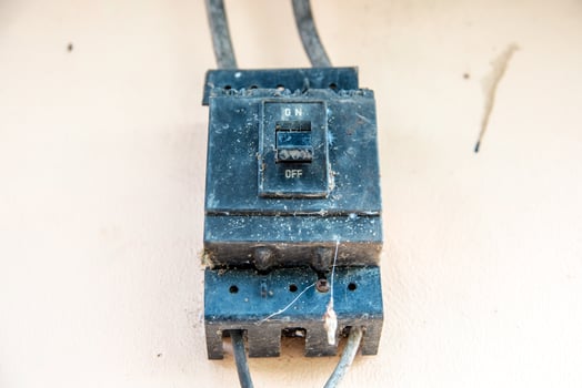 Old Dirty circuit breaker photo