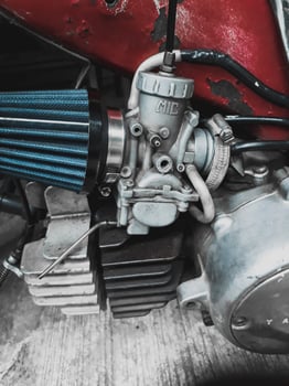 engine from old motorcycle photo