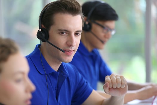 Service Team Concept. Operator or Contact Center Sale in Office, Information People Call Center, Quality Professional Team Sales Support Office. Environment Workplace Representative Company. photo