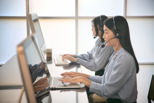 Service Team Concept. Operator or Contact Center Sale in Office, Information People Call Center, Quality Professional Team Sales Support Office. Environment Workplace Representative Company. photo