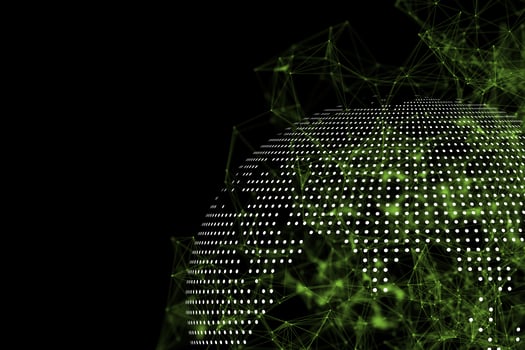 abstract geometrical background with lines and dots for futuristic concept. dots and lines of plexus effect. Connection technology background or digital backgr photo