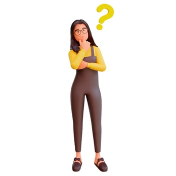 cute woman character with question mark photo