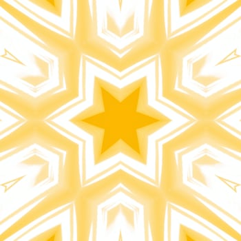 Yellow and white abstract square background. Kaleidoscope pattern. Free background. photo