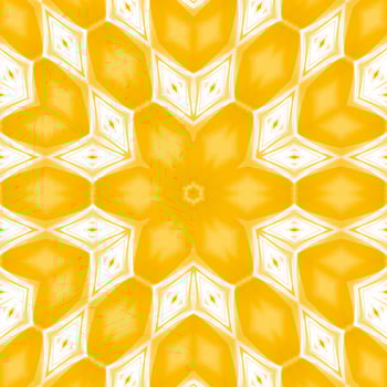 Yellow and white abstract square background. Kaleidoscope pattern. Free background. photo