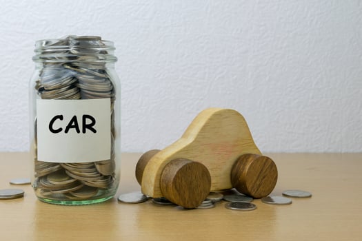Money saving for Car in the glass bottle photo