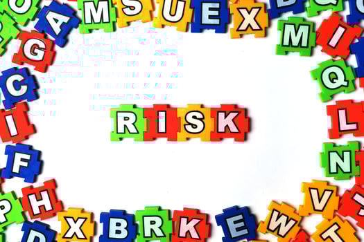Puzzle Risk on white background photo