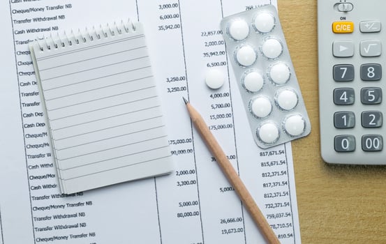 Planning monthly budget, Finance about health concept photo