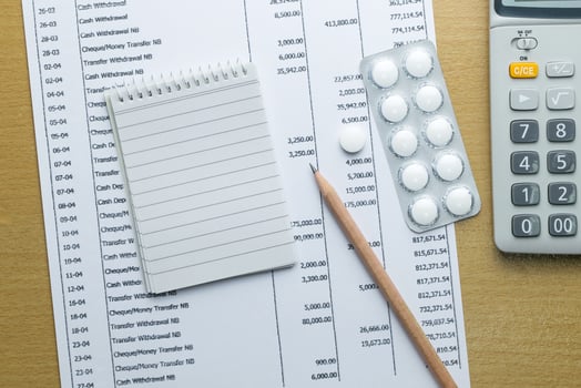 Planning monthly budget, Finance about health concept photo