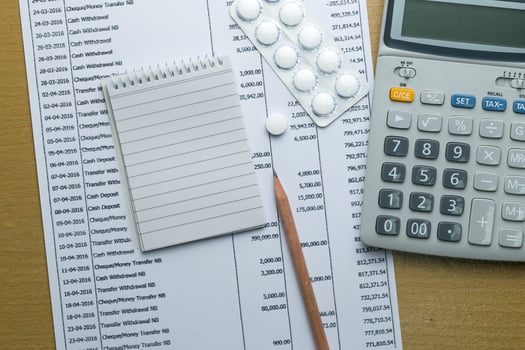Planning monthly budget, Finance about health concept photo
