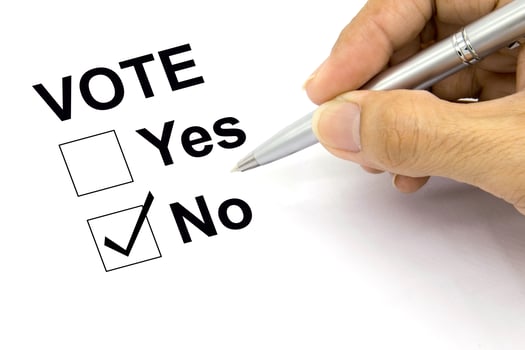 Man Voting no check-box photo