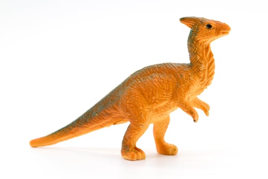 Parasaurolophus dinosaur toy model on white background photo