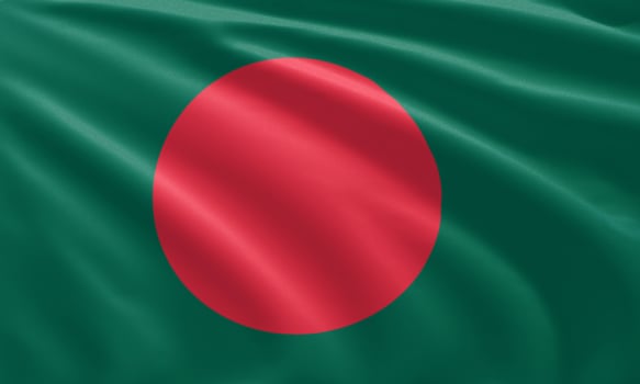 close up waving flag of Bangladesh photo