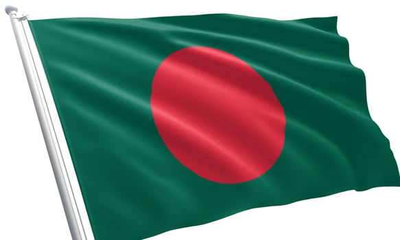 close up waving flag of Bangladesh photo