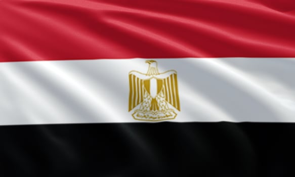 close up waving flag of Egypt photo