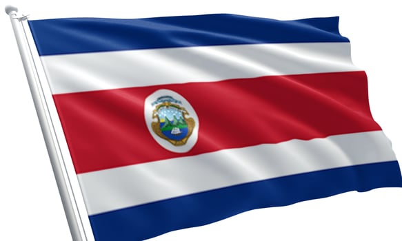 close up waving flag of Costa Rica photo