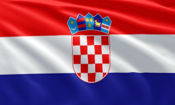 close up waving flag of Croatia photo