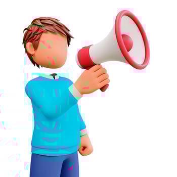 cute boy with megaphone photo