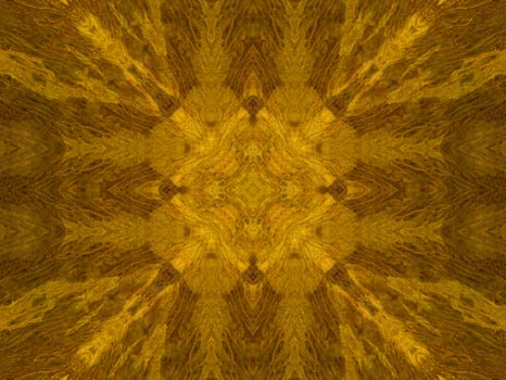 Reflection of colorful flowers in kaleidoscope pattern. Yellow and blue abstract background. Free photo. photo