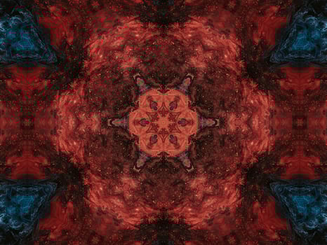 Colorful floral reflection kaleidoscope pattern. Abstract background. Free photo. photo