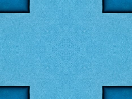 Plain blue kaleidoscope pattern. Abstract background. Free photo. photo