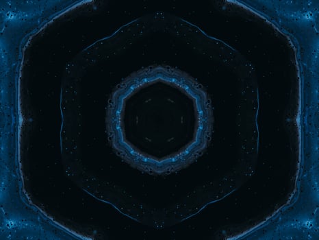 Frozen dark blue sea kaleidoscope pattern. Abstract background. Free photo. photo