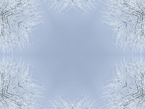 White snow kaleidoscope pattern. Abstract background with winter theme. Free photo. photo