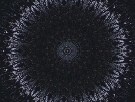 Gothic vibes abstract background in dark blue and black color. Kaleidoscope pattern. Free photo. photo