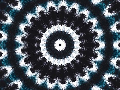 Gothic vibes abstract background in dark blue and black color. Kaleidoscope pattern. Free photo. photo