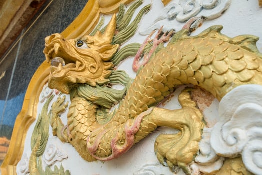 Chinese dragon sculpture decoration in Chinese Martyrs Memorial Museum on Doi Mae Salong of Chiang Rai province, Thailand. photo