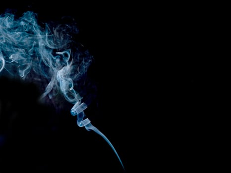 smoke texture on black background photo