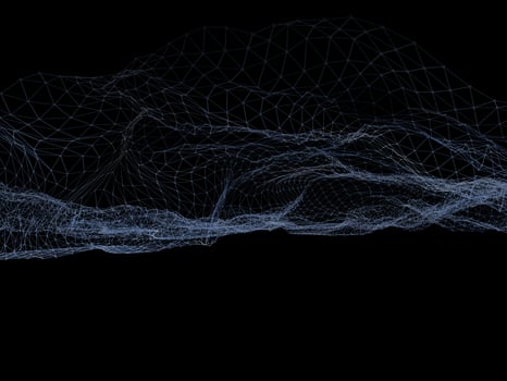 Block chain network concept 3d technology, background made of circle lines and particles. 3D rendering. photo