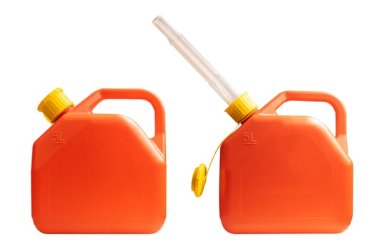 Red Gas Tank Oil Containers for Motorcycles or Car isolated on white background photo
