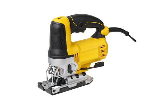 Power tool .Electric jig saw machine isolated on white background photo